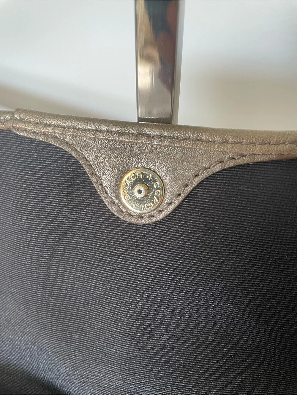 Coach Ashley Metallic Bronze Leather Large Flap Wristlet/Clutch